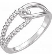 14K White Beaded Ring - 51683101P