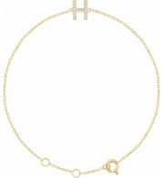 14K Yellow .06 CTW Diamond Initial H 6-7 Bracelet - 65268960034P