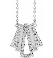 14K White 1/4 CTW Diamond Art Deco 18 Necklace - 86916615P