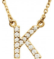 14K Yellow Initial K 1/8 CTW Diamond 16 Necklace - 67311136P
