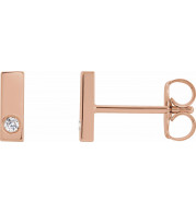 14K Rose .03 CTW Diamond Bar Earring - 867826006P