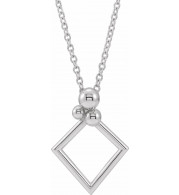 14K White Geometric 16-18 Necklace - 86945600P