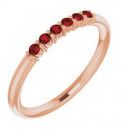 14K Rose Mozambique Garnet Stackable Ring - 123288606P