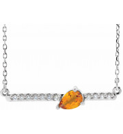 14K White Citrine & 1/10 CTW Diamond 18 Necklace - 86812750P
