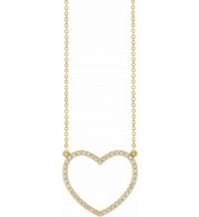 14K Yellow 1/4 CTW Diamond Heart 16 Necklace - 66415100003P