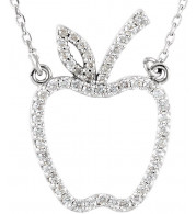 14K White 1/5 CTW Diamond Apple 16 Necklace - 8584260000P