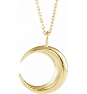 14K Yellow Crescent Moon 16-18 Necklace - 86693601P