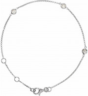 14K White 1/6 CTW Diamond Bezel-Set 3-Station 5 1/2-7 Bracelet - 65346860000P