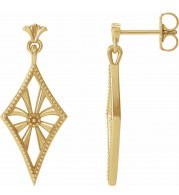 14K Yellow Vintage-Inspired Dangle Earrings - 86881601P