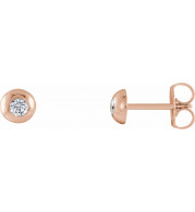 14K Rose 1/8 CTW Diamond Domed Stud Earrings - 86687602P