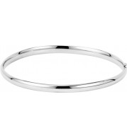 14K White 4 mm Hinged Bangle Bracelet - BRC180239013P