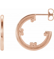 14K Rose 20 mm Vintage-Inspired Hoop Earrings - 86731602P