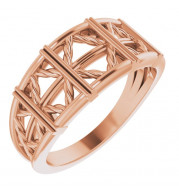 14K Rose Stackable Lattice Ring - 52019103P