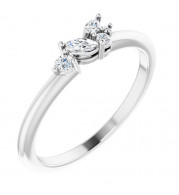 14K White 1/6 CTW Diamond Stackable Ring - 124079605P