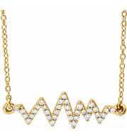 14K Yellow 1/6 CTW Diamond Heartbeat 16-18 Necklace - 65214660000P