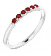14K White Mozambique Garnet Stackable Ring - 123288604P