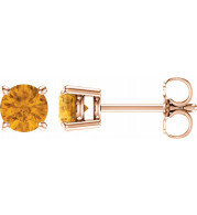 14K Rose 5 mm Round Citrine Earrings - 187470264P