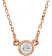 14K Rose 1/6 CT Diamond Solitaire 18 Necklace - 6113460000P
