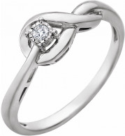 14K White .04 CT Diamond Ring - 65204060000P