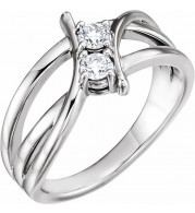 14K White 1/4 CTW Diamond Two-Stone Ring - 123228600P
