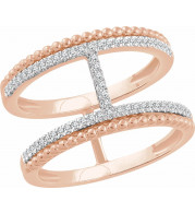 14K Rose 1/5 CTW Diamond Negative Space Ring - 65242160000P