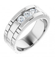14K White 5/8 CTW Diamond Men's Ring - 1235226000P