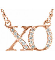 14K Rose .07 CTW Diamond XO 16 1/2 Necklace - 8584060002P
