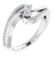 14K White 1/4 CTW Diamond Two Stone Ring - 65222360000P