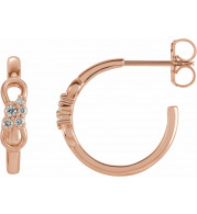 14K Rose .08 CTW Diamond Infinity-Inspired Hoop Earrings - 87057602P