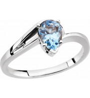 14K White 7 x 5 mm Pear Aquamarine Ring - 61901252600P