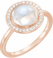 14K Rose Rainbow Moonstone & 1/8 CTW Diamond Halo-Style Ring - 71821611P