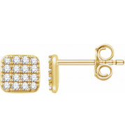 14K Yellow 1/5 CTW Diamond Square Cluster Earrings - 65183460000P
