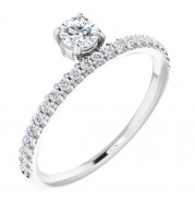 14K White 1/2 CTW Diamond Asymmetrical Stackable Ring - 123287600P