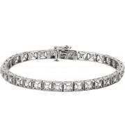 14K White 1/2 CTW Diamond Fashion Tennis 7 Bracelet - 65126160001P