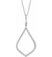 14K White 1/4 CTW Diamond 18 Necklace - 65197960000P