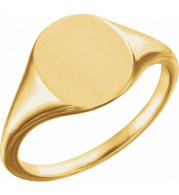 10K Yellow 11x9 mm Oval Signet Ring - 51552106P