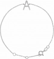 14K White  1/10 CTW Diamond Initial A 6-7 Bracelet - 65268960001P