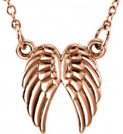 14K Rose Tiny Poshu00ae Angel Wings 16-18 Necklace - 858001003P
