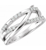 14K White 1/4 CTW Diamond Criss-Cross Ring - 1226596001P