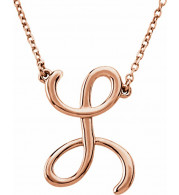 14K Rose Script Initial L 16 Necklace - 84635295P