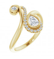 14K Yellow 1/2 CTW Diamond Bezel-Set Bypass Ring - 123899606P