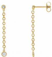 14K Yellow 1/5 CTW Diamond Bezel Set Chain Earrings - 65346360001P
