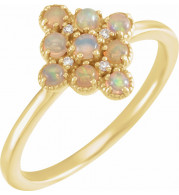 14K Yellow Ethiopian Opal & .02 CTW Diamond Ring - 720736002P