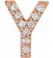 14K Rose .04 CTW Diamond Single Initial Y Earring - 867976127P