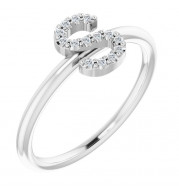14K White .07 CTW Diamond Initial S Ring - 1238346090P