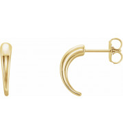 14K Yellow J-Hoop Earrings - 86611601P