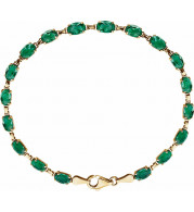 14K Yellow Lab-Grown Emerald 7.25 Bracelet - 65153960002P