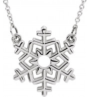 14K White Snowflake 16 Necklace - 85876101P