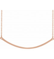 14K Rose Curved 19.9 Bar Necklace - 860491002P
