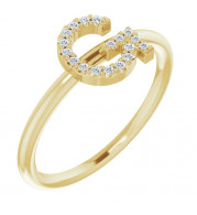 14K Yellow .08 CTW Diamond Initial G Ring - 1238346031P